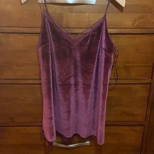 Purple velvet Free People thin strap top size small